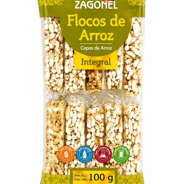 Barras de copos de arroz integral