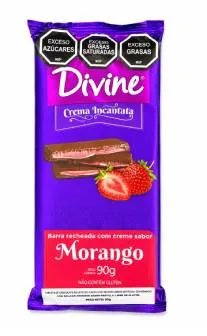Chocolate Divine relleno crema frutilla 90g
